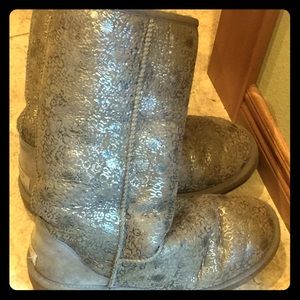 UGGS Classic Tall Silver Boots Rare Design !